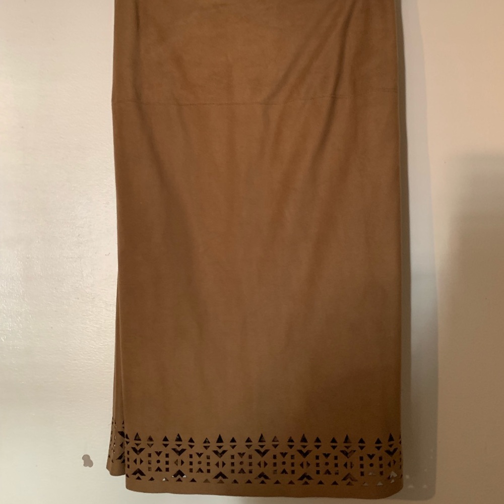 Soft suede like skirt with cut out detailing